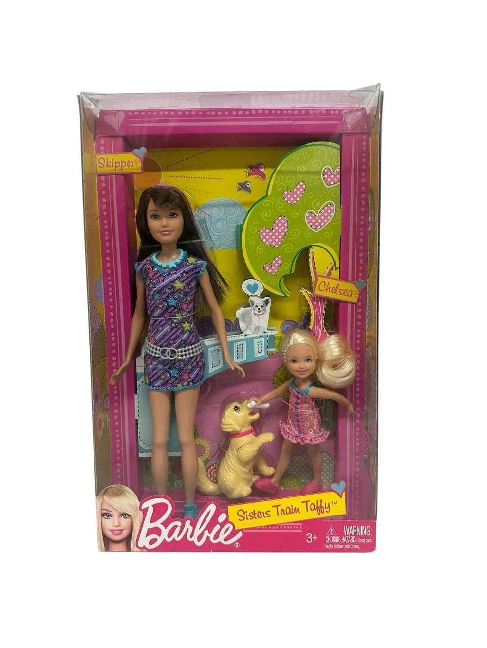 Barbie Sisters Train Taffy Skipper and Chelsea Doll 2-Pack with Puppy Dog #W3286